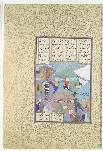 "Isfandiyar's Sixth Course: He Comes Through the Snow", Folio 438r from the Shahnama (Book of Kings) of Shah Tahmasp