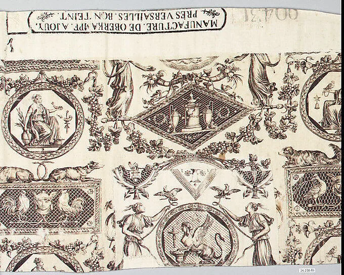 Medallions and cartouches in the Antique style — Oberkampf Manufactory|Jean-Baptiste Huet I