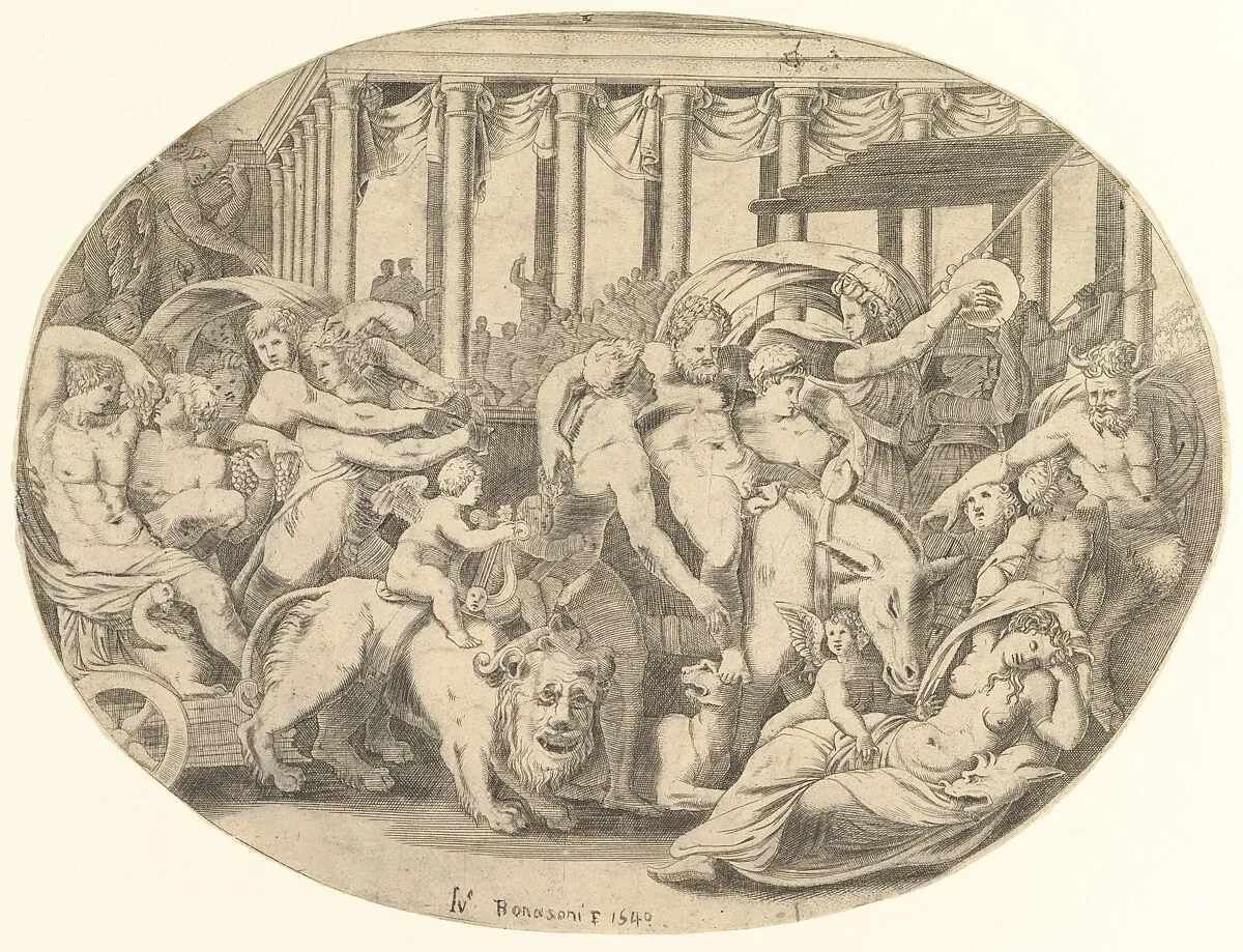 The Triumph of Bacchus — Giorgio Ghisi|Perino del Vaga (Pietro Buonaccorsi)|Anonymous, Italian?, 16th century