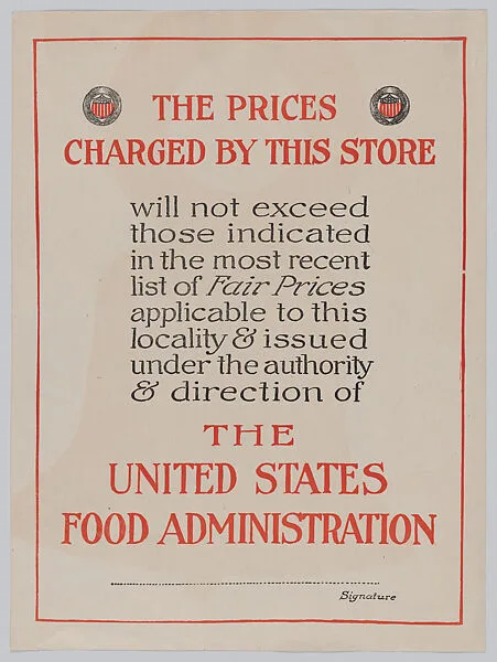 The prices charged by this store — United States Food Administration