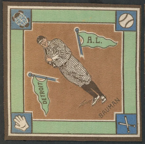 Paddy Bauman, Detroit, American League from Baseball Players Felt Blanket series (B18) — Unknown