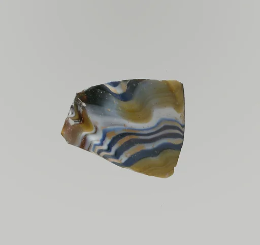 Glass mosaic ribbed bowl fragment