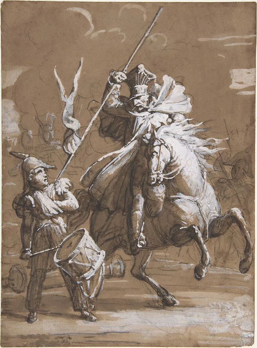 Drummer Boy Attacked by a Cossack — Théodore Gericault|Jean Victor Schnetz