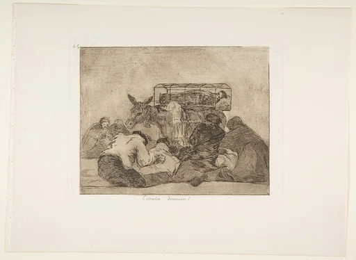 Plate 66 from "The Disasters of War" (Los Desastres de la Guerra): 'Strange devotion!' (Extraña devocion!)