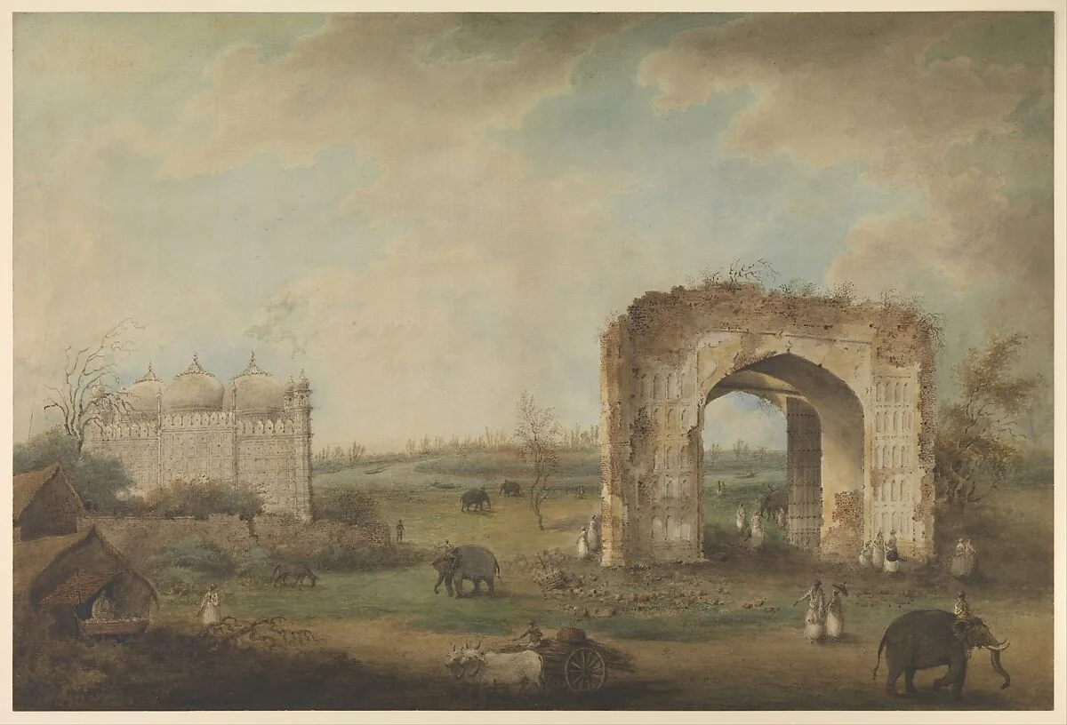 View of a Mosque and Gateway at Motijhil — Sita Ram