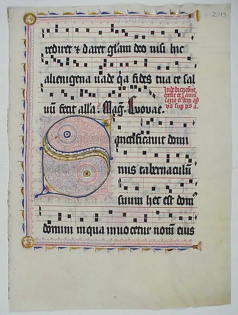 Manuscript Leaf with Initial S, from an Antiphonary — Unknown