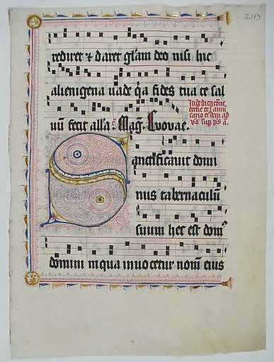 Manuscript Leaf with Initial S, from an Antiphonary