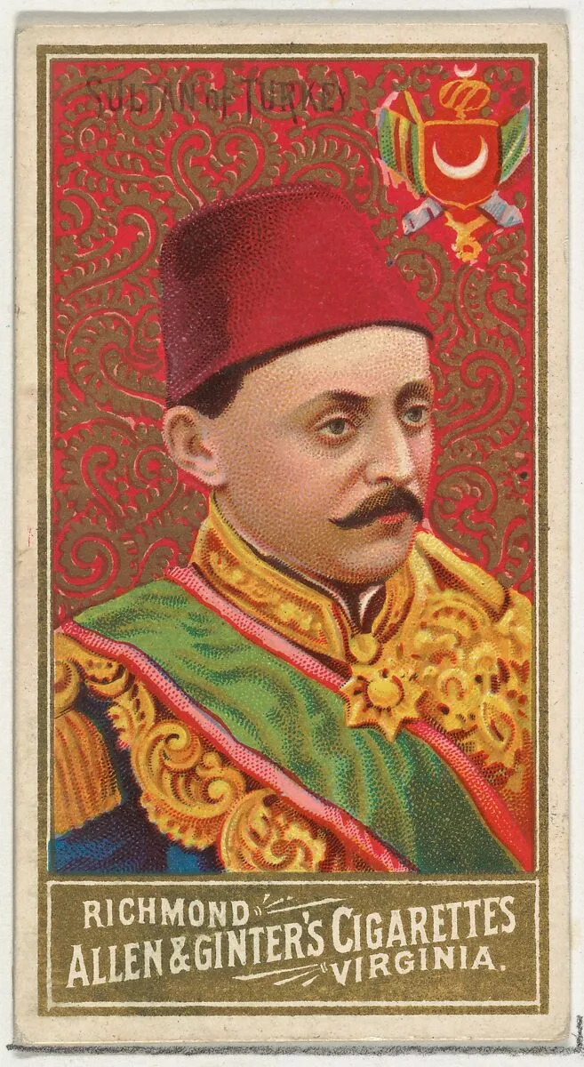 Sultan of Turkey, from World's Sovereigns series (N34) for Allen & Ginter Cigarettes — Allen & Ginter