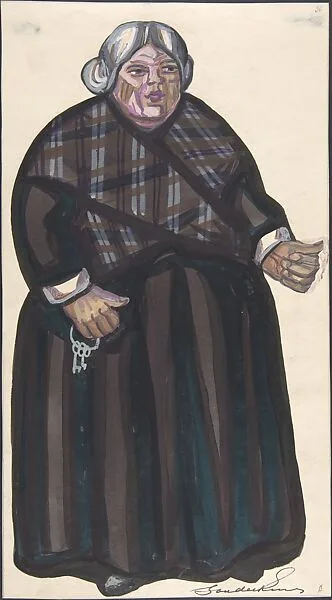 Old Woman holding keys — Sergey Sudeykin