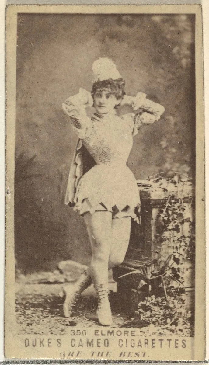 Card Number 356, Miss Elmore, from the Actors and Actresses series (N145-5) issued by Duke Sons & Co. to promote Cameo Cigarettes — W. Duke, Sons & Co.