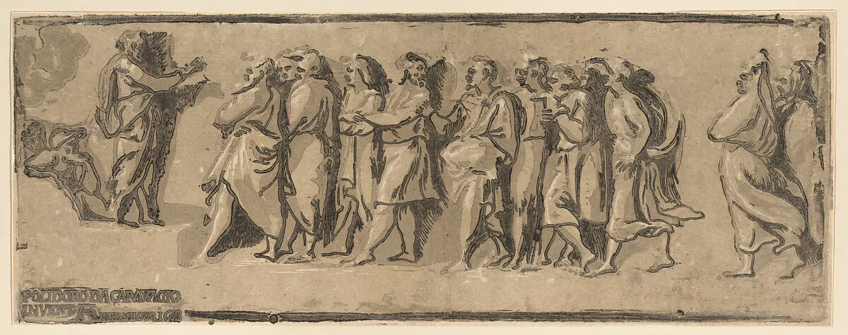 Saint Peter preaching to the Apostles — Parmigianino (Girolamo Francesco Maria Mazzola)|Niccolò Vicentino|Polidoro da Caravaggio|Andrea Andreani|Ugo da Carpi