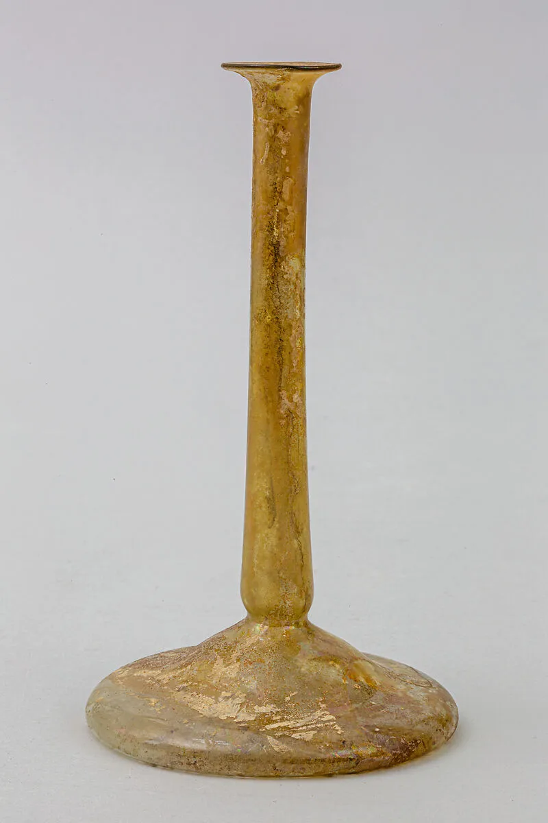 Glass perfume bottle (candlestick unguentarium) — Unknown