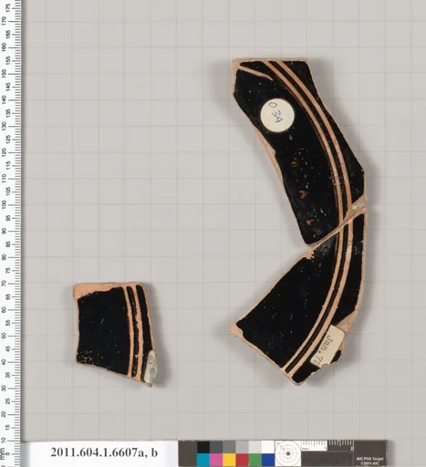 Terracotta fragments of a kylix (drinking cup)