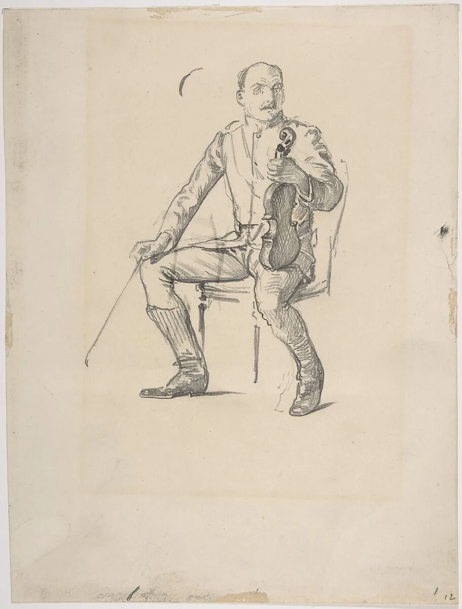 Violinist: study from life — George Du Maurier