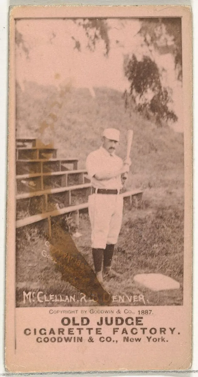 William Henry "Bill" McClellan, 2nd Base, Denver, from the Old Judge series (N172) for Old Judge Cigarettes — Goodwin & Company