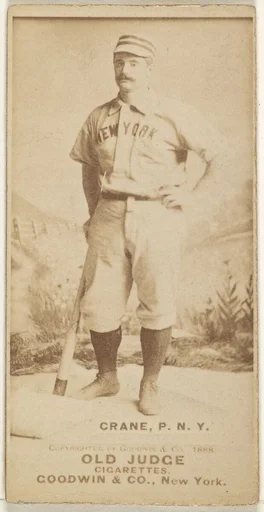Ed Crane, Pitcher, New York, from the Old Judge series (N172) for Old Judge Cigarettes