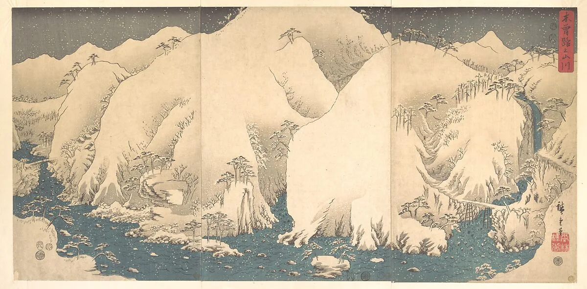 Kisojo no San Sen|木曽路之山川|The Kiso Mountains in Snow — Utagawa Hiroshige
