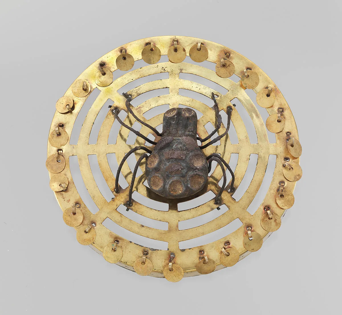 Earflare with spider — Moche artist(s)