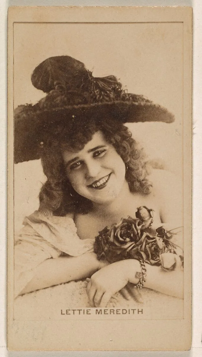 Lettie Meredith, from the Actresses series (N245) issued by Kinney Brothers to promote Sweet Caporal Cigarettes — Kinney Brothers Tobacco Company