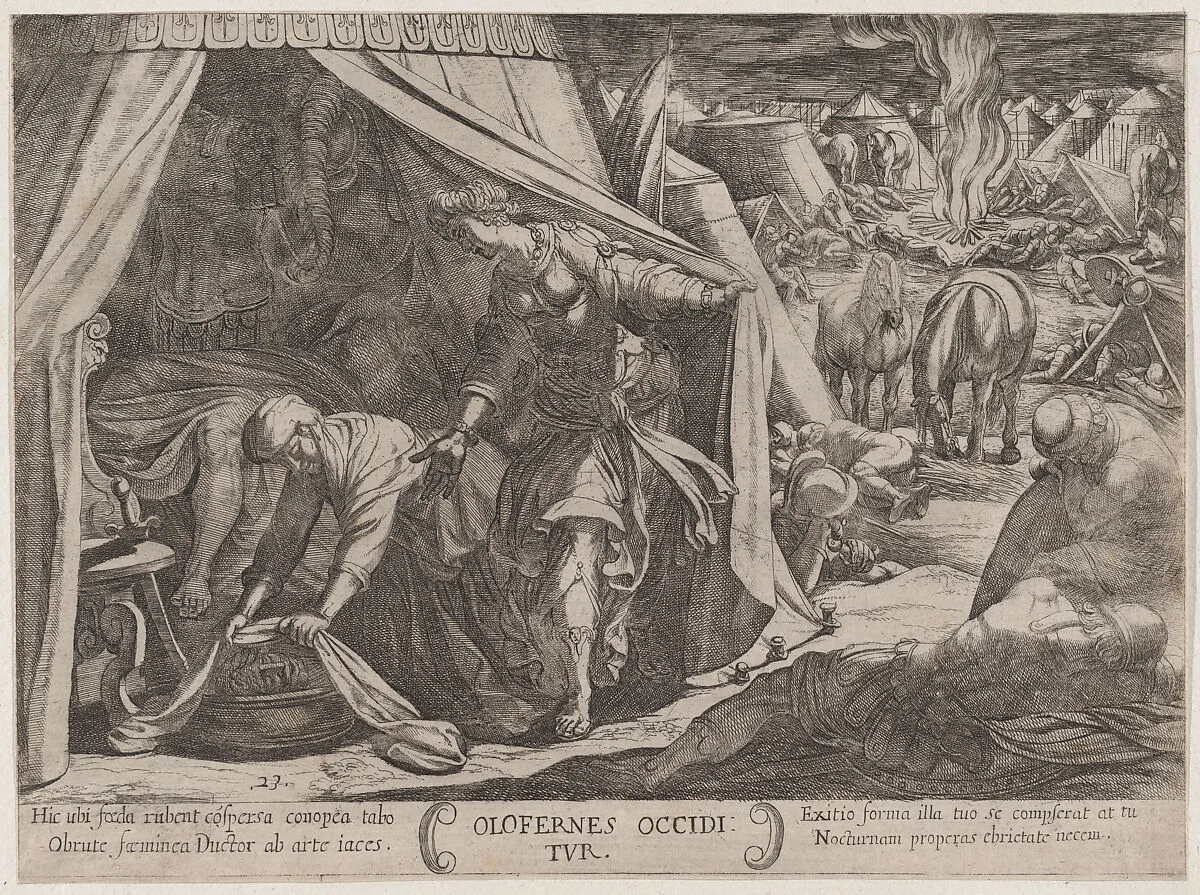 Plate 23: Judith and Holofernes, from 'The Battles of the Old Testament' — Antonio Tempesta|Nicolaus van Aelst