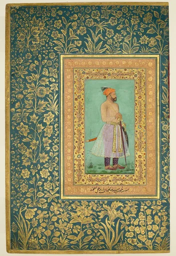 "Portrait of Sayyid Abu'l Muzaffar Khan, Khan Jahan Barha", Folio from the Shah Jahan Album