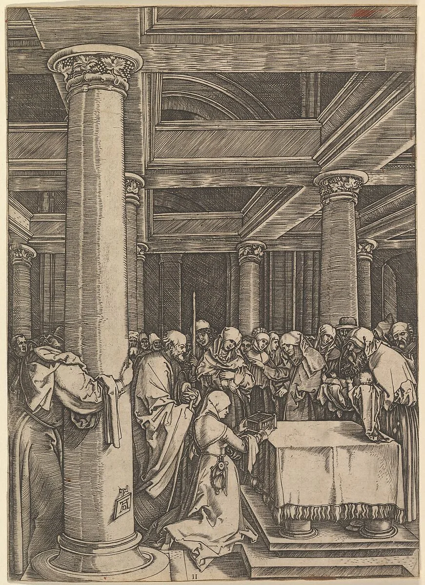 The presentation of Jesus to Simeon in the temple, after Dürer — Marcantonio Raimondi|Albrecht Dürer