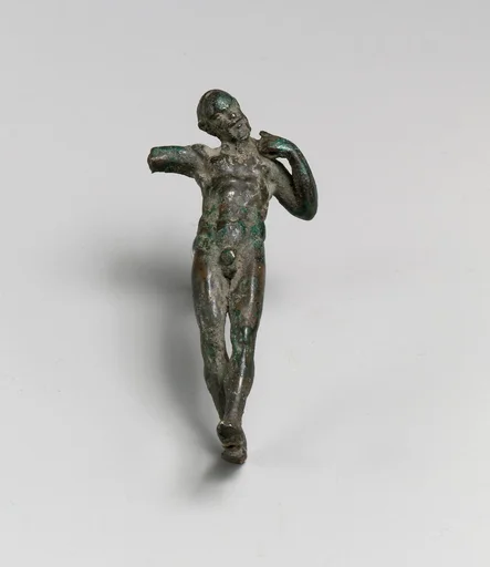 Bronze statuette of a satyr dancing