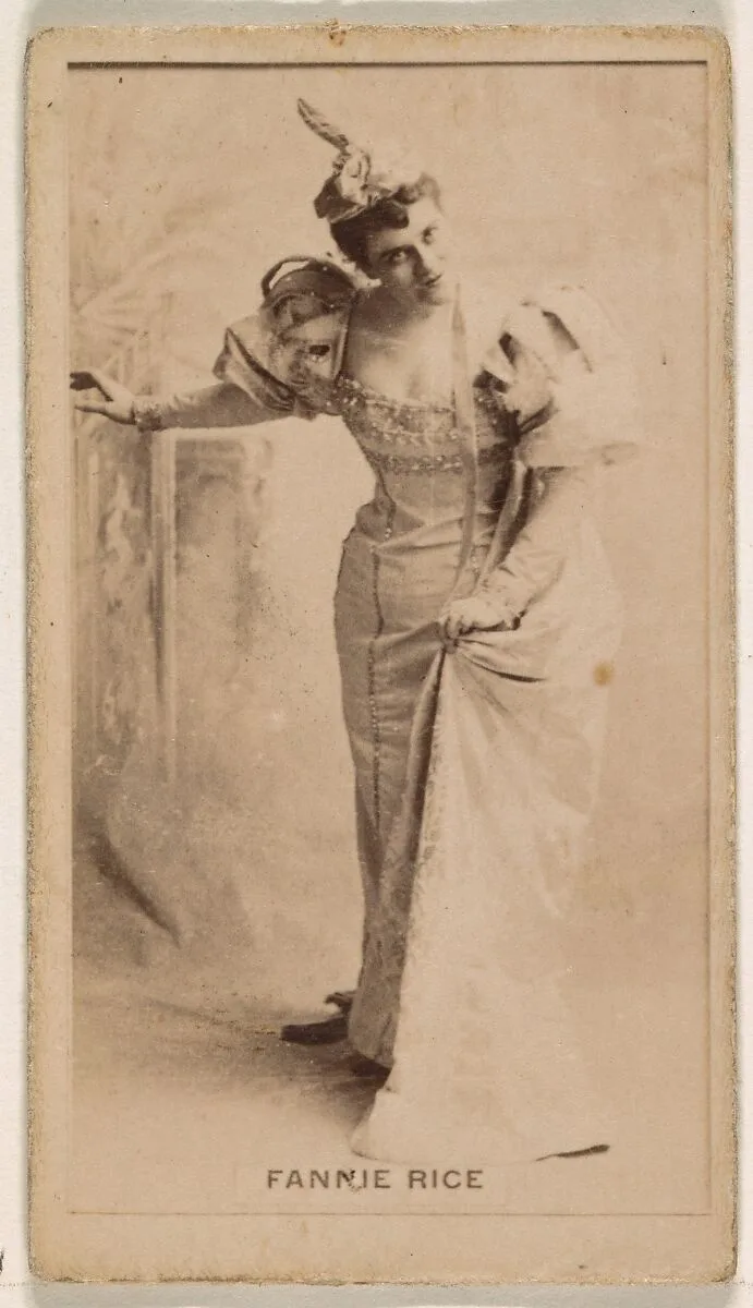 Fannie Rice, from the Actresses series (N245) issued by Kinney Brothers to promote Sweet Caporal Cigarettes — Kinney Brothers Tobacco Company
