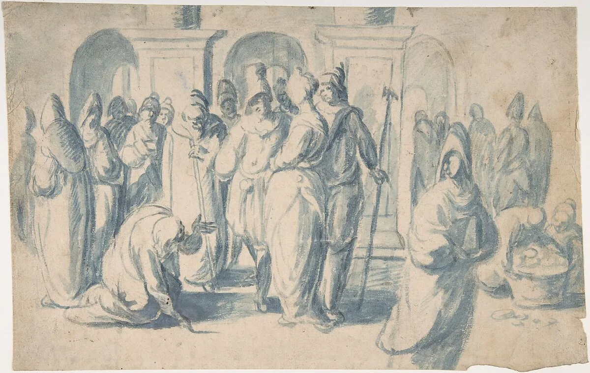 Christ and the Woman Taken in Adultery — Belisario Corenzio