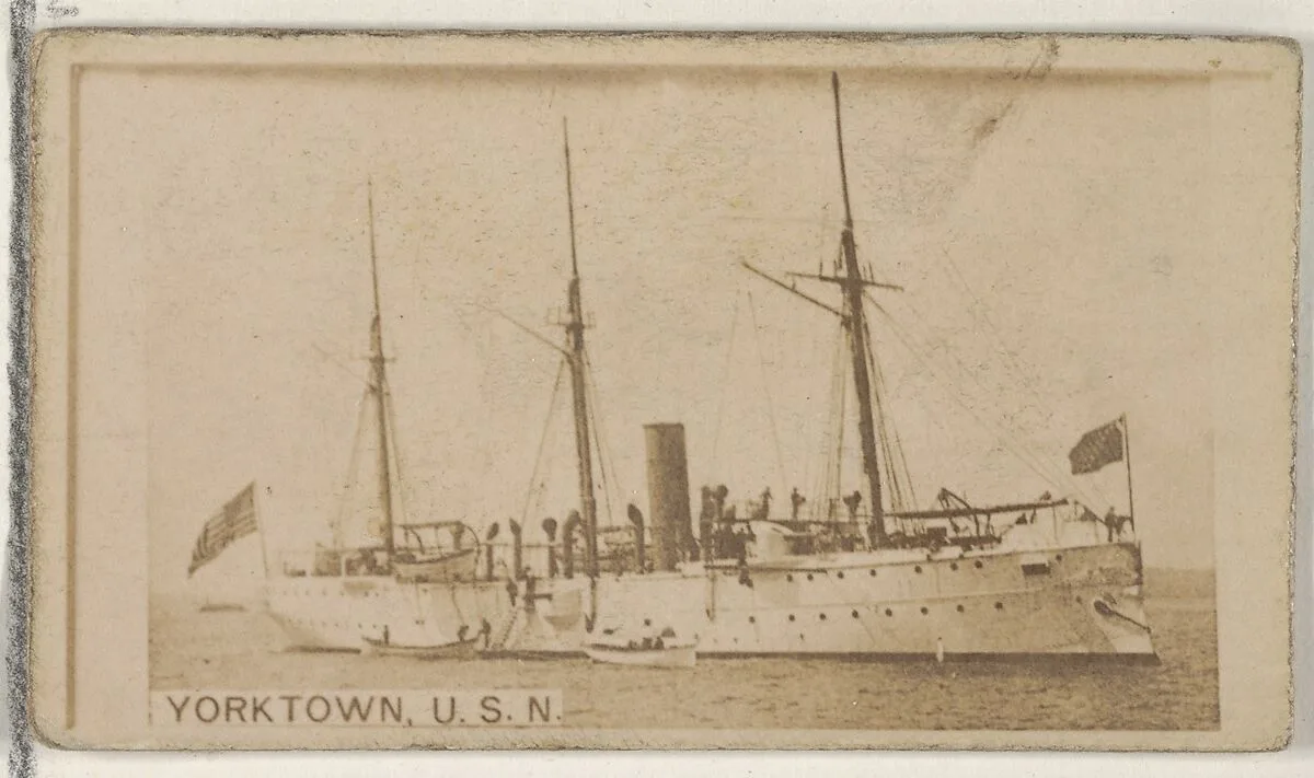 Yorktown, U.S.N., from the Famous Ships series (N50) for Virginia Brights Cigarettes — Allen & Ginter