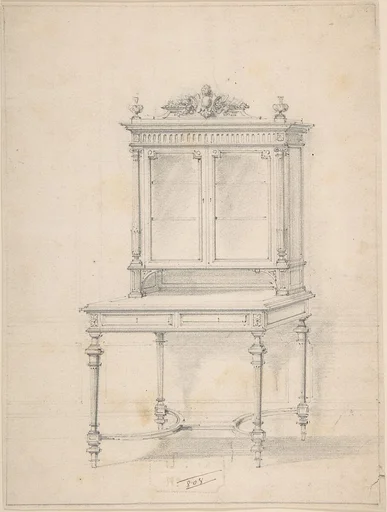 Design for a Desk with Cabinet