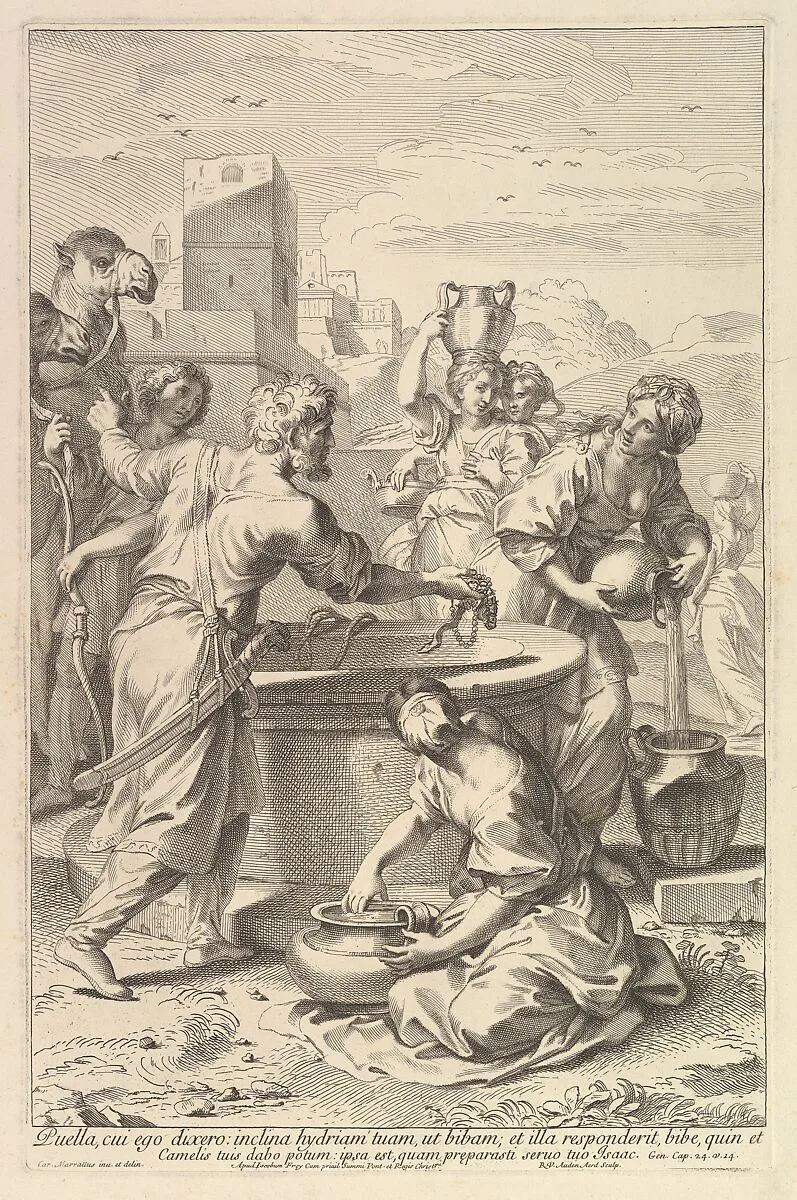 Rebecca and Eliezer — Robert van Audenaerde|Carlo Maratti|Johann Jakob Frey the Elder