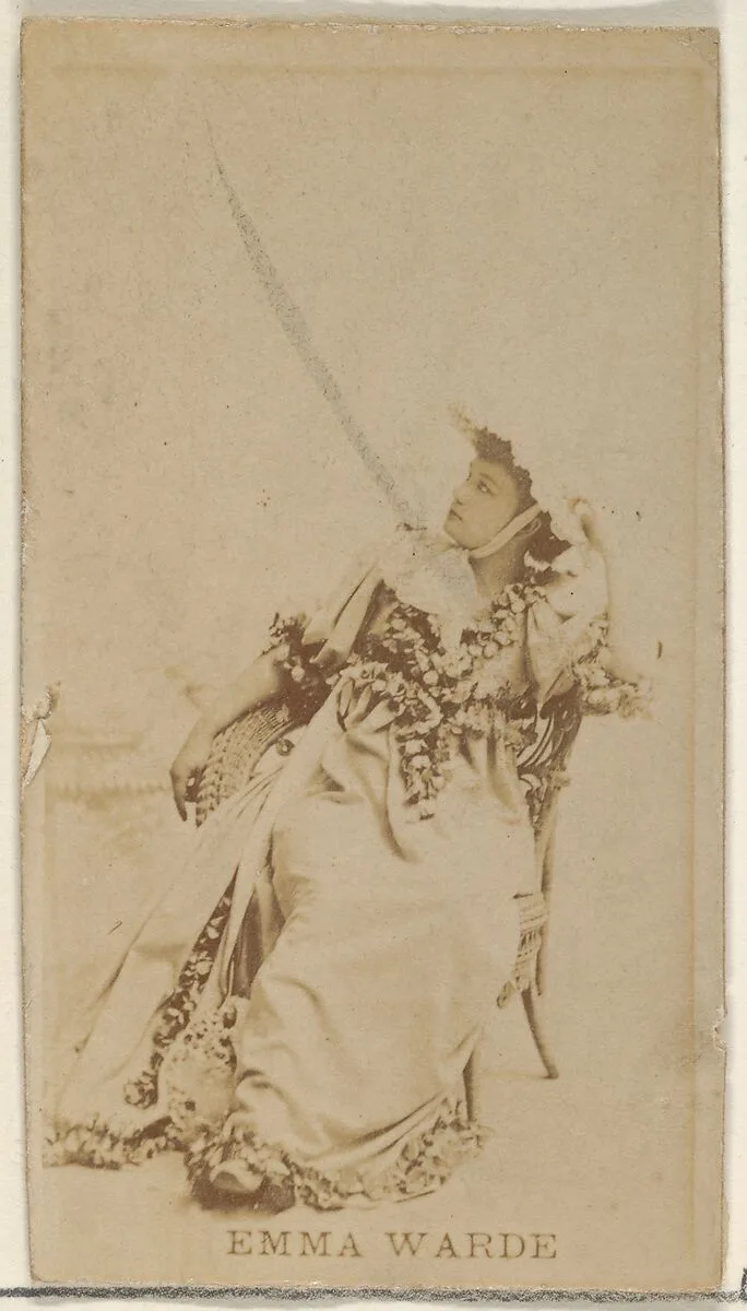 Emma Warde, from the Actors and Actresses series (N45, Type 8) for Virginia Brights Cigarettes — Allen & Ginter