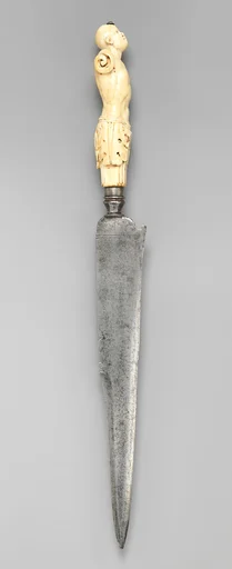 Carving knife with handle of nude male torso