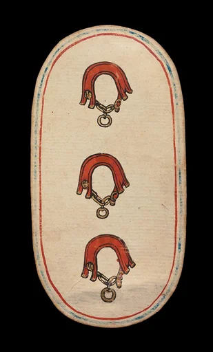 3 of Collars, from The Cloisters Playing Cards