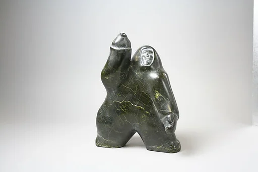 Stone Male in Parka ("Man Holding Bird")