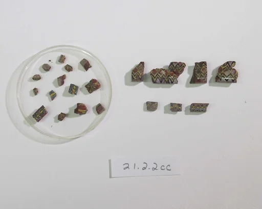 Inlay elements from shrine: zig-zag pattern