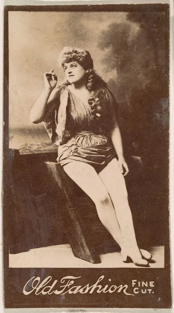 Actress holding arm aloft, from the Actresses series (N664) promoting Old Fashion Fine Cut Tobacco — Unknown