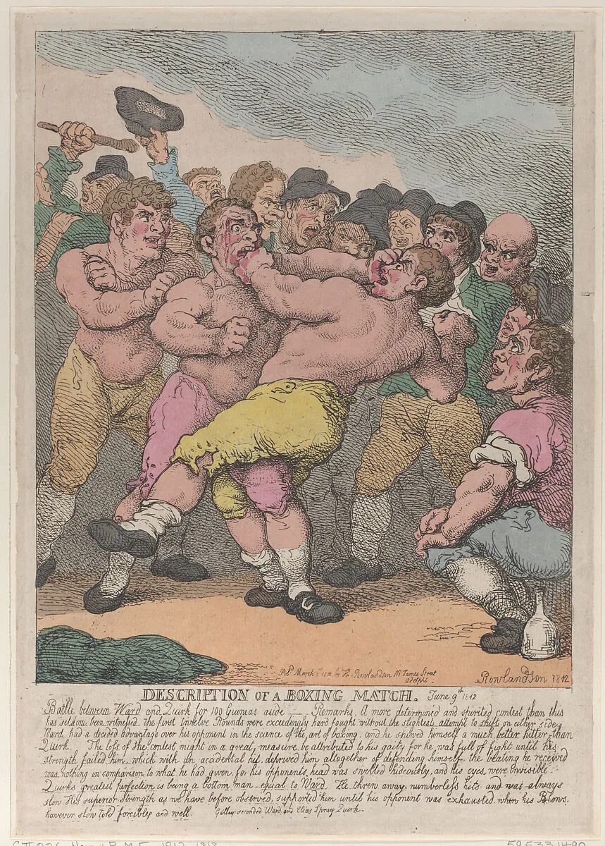 Description of a Boxing Match between Ward and Quirk for 100 Guineas a side — Thomas Rowlandson