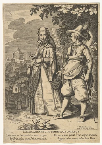 Mediolanensis Viri Feminaeque Ornatus, from Fashions of Different Nations
