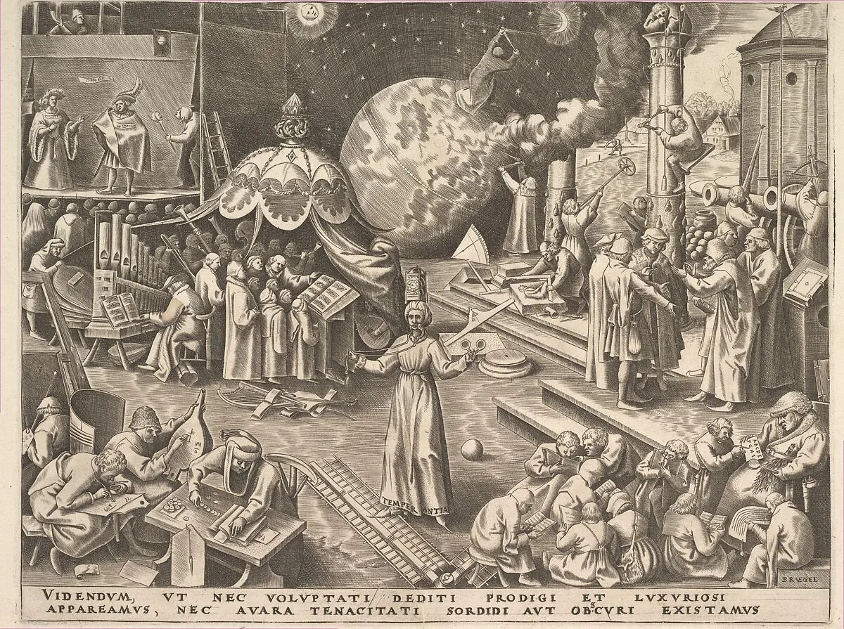 Temperance (Temperantia) from The Virtues — Philips Galle|Pieter Bruegel the Elder|Hieronymus Cock