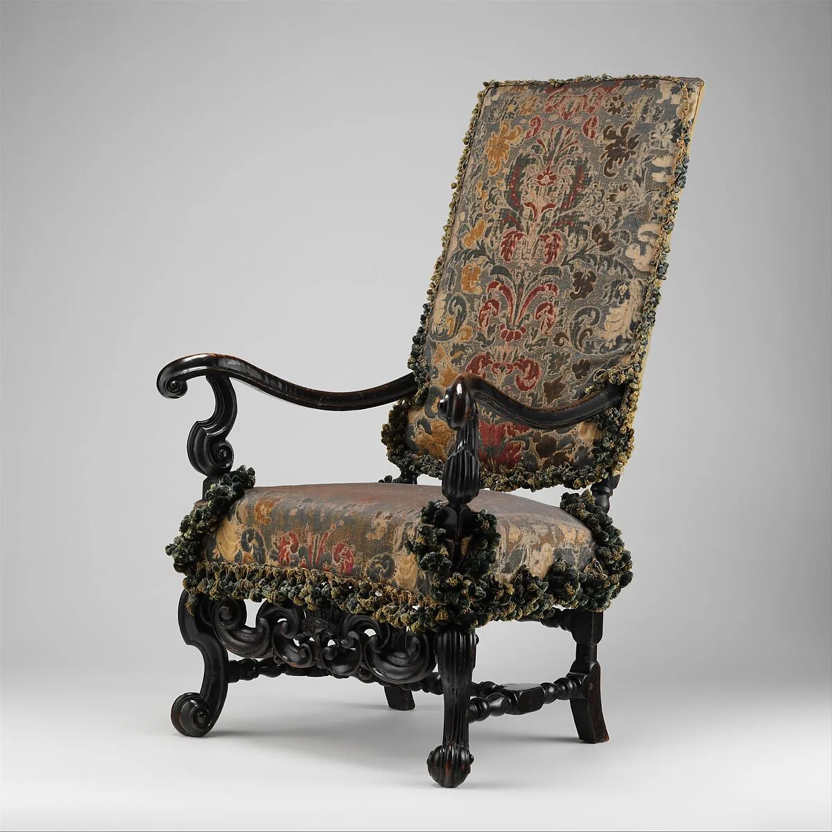 Upholstered armchair, originally from a set of eight, from Burley-on-the-Hill, Rutland (one of a pair) — Thomas Roberts