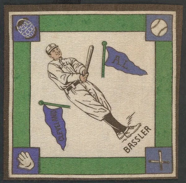 Johnny Bassler, Cleveland, American League from Baseball Players Felt Blanket series (B18) — Unknown
