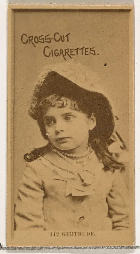 Card Number 112, Gertrude, from the Actors and Actresses series (N145-2) issued by Duke Sons & Co. to promote Cross Cut Cigarettes — W. Duke, Sons & Co.