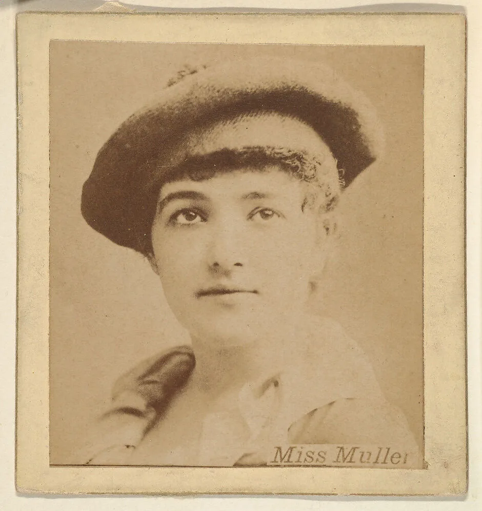 Miss Muller, from the Actresses series (N246), Type 2, issued by Kinney Brothers to promote Sporting Extra Cigarettes — Kinney Brothers Tobacco Company