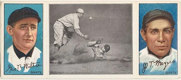 "Too Late For Devlin," George Wiltse and J. Meyers, from the series Hassan Triple Folders (T202) — Hassan Cigarettes