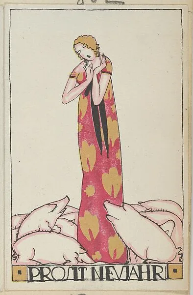 Happy New Year (Prosit Neujahr) — Arnold Nechansky|Wiener Werkstätte