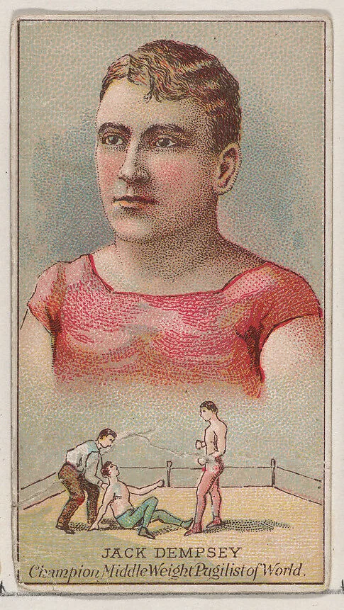 Jack Dempsey, Champion Middle Weight Pugilist, from the Champions of Games and Sports series (N184, Type 2) issued by W.S. Kimball & Co. — W.S. Kimball & Co.