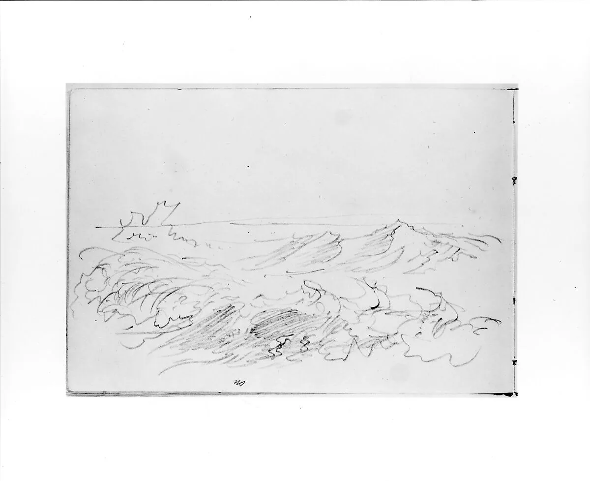 Sketch of Breaking Waves (from Sketchbook VII) — William Trost Richards
