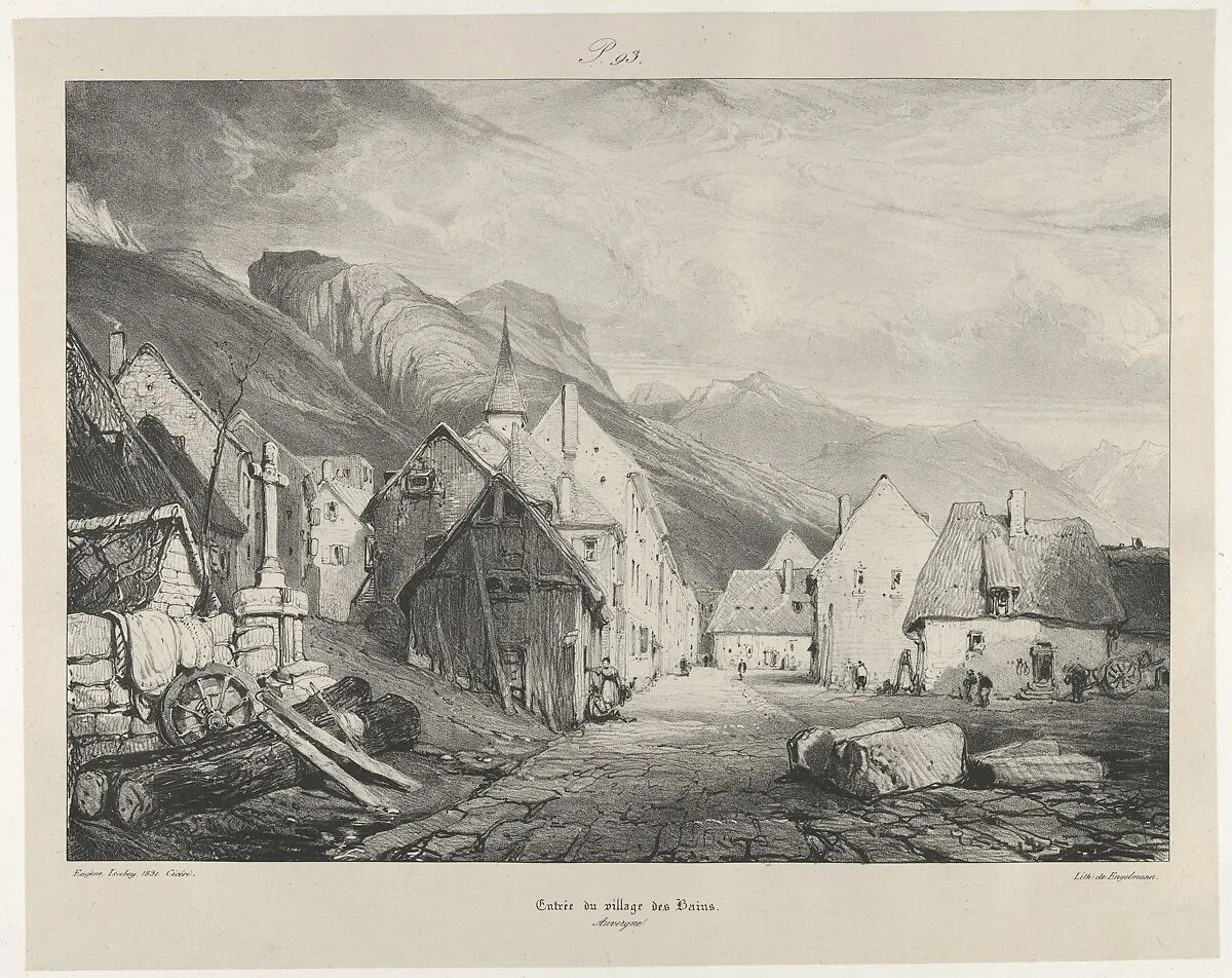 Entry to the Village of Bains — Eugène Isabey|Godefroy Engelmann|Eugène Cicéri